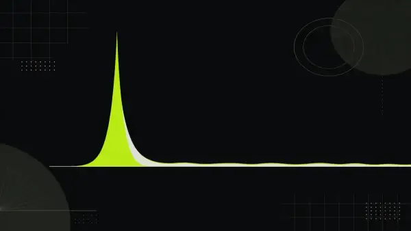 Two view-count curves: a tall narrow spike beside a low line that continues indefinitely.