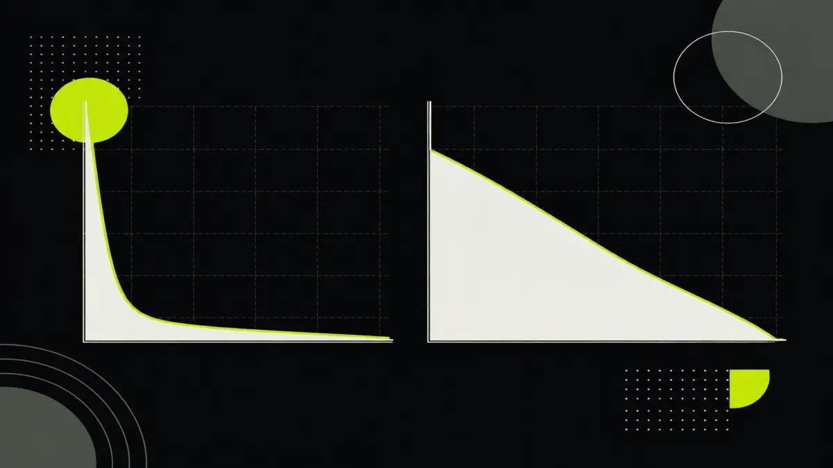 Two retention curves side by side: one dropping off a cliff in the first seconds, one bleeding slowly through the middle.